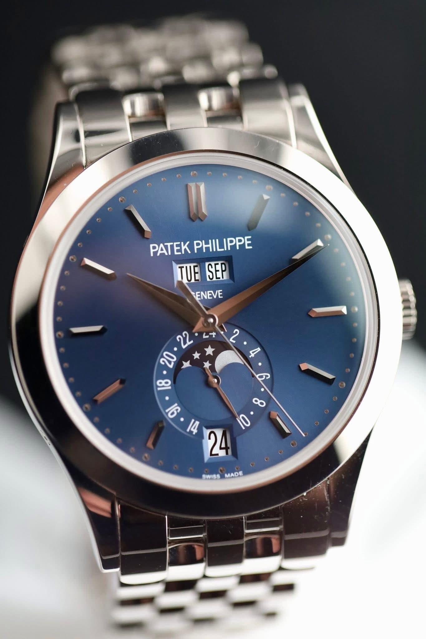 May be an image of wrist watch and text that says 'PATEK PATEKPHILIPPE PHILIPPE TUESEP TUE SEP ENEVE க 8 10 SWISS WISSMADE MADE'
