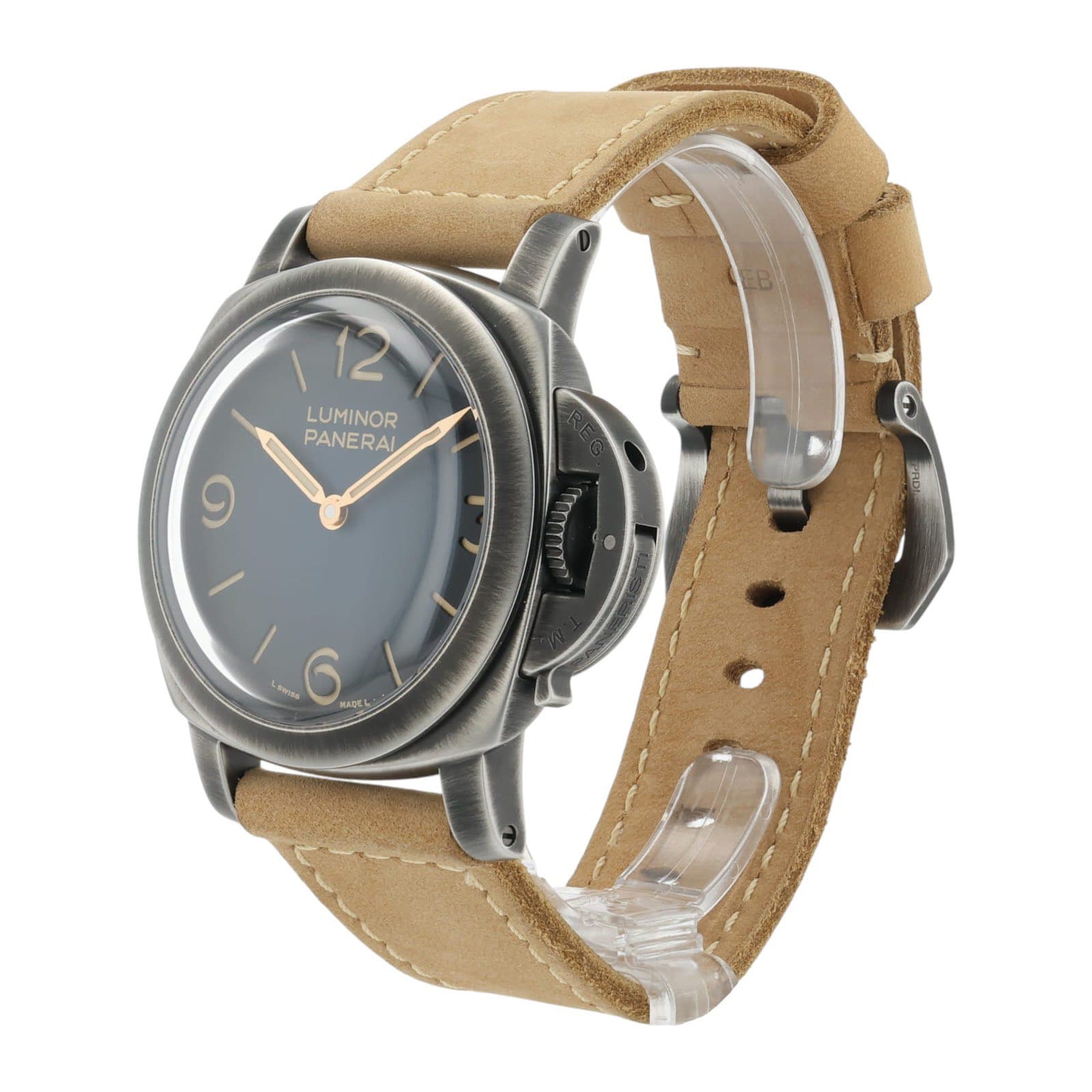 May be an image of wrist watch and text that says '12 LUMINOR PANERAL 16 6'