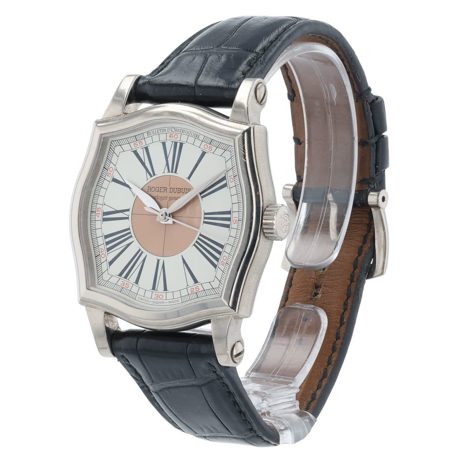 May be an image of wrist watch and text that says 'RINDO 60 XII ROGER DUBUTO oger gM II /0'