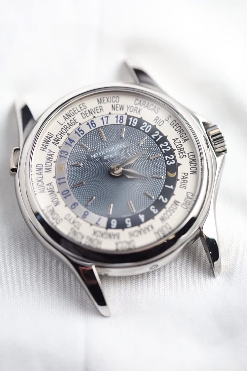 May be an image of wrist watch and text that says 'MEXICO ANGELES DENVER NEW YORK CARACAS HAWAII L. 141516 PHILIPPE ANCHORAGE 16 RIO S. GEORGIA AZORES MIDWAY 13 PATEK GENEVE…