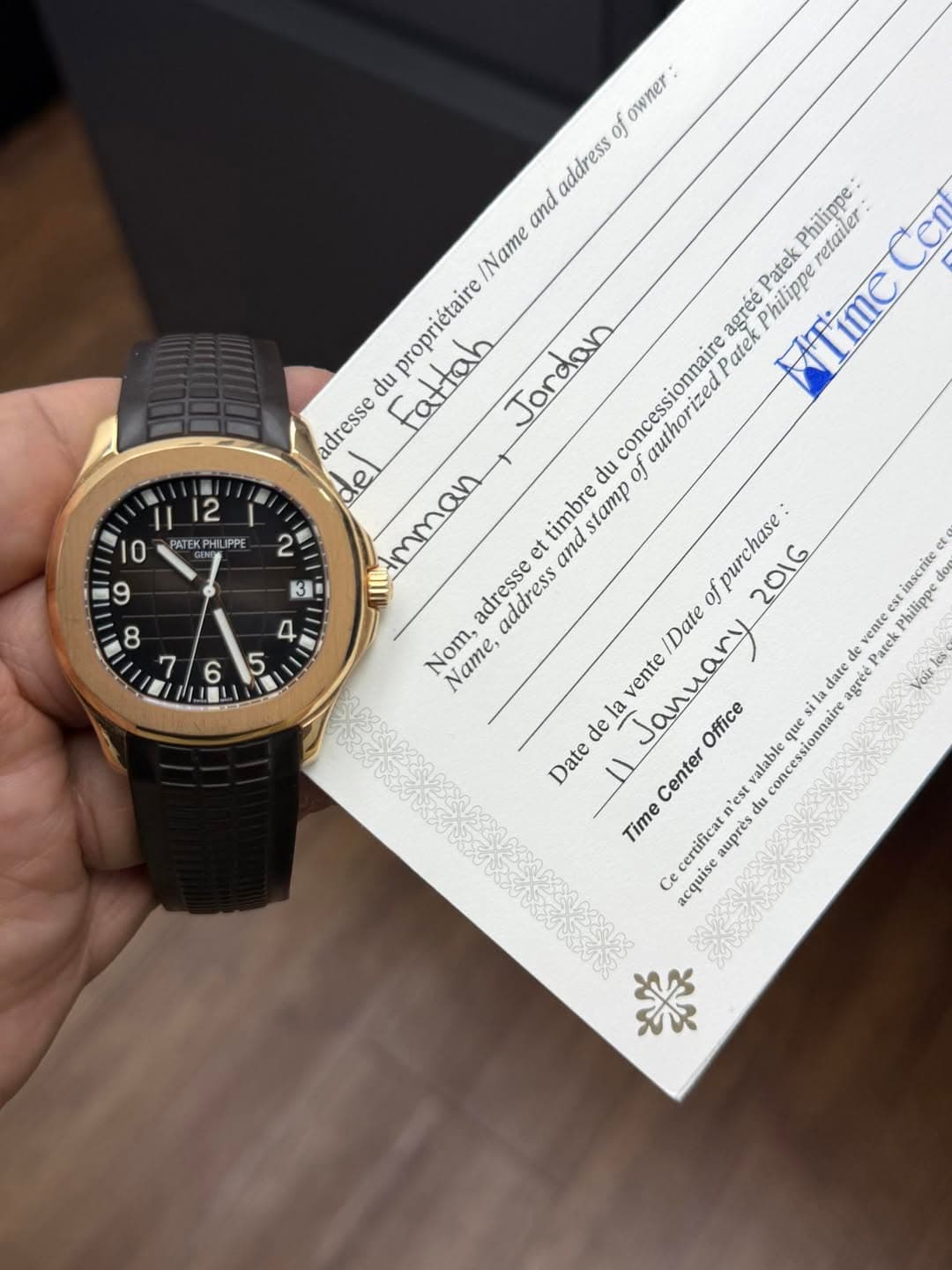 May be an image of wrist watch and text that says '11 12 10 PATEKPHILIPPE PH LIPPE PATEK of owner iddress and Philippe retailer Name Patek Philippe NTime propriétaire gréé Patek du…