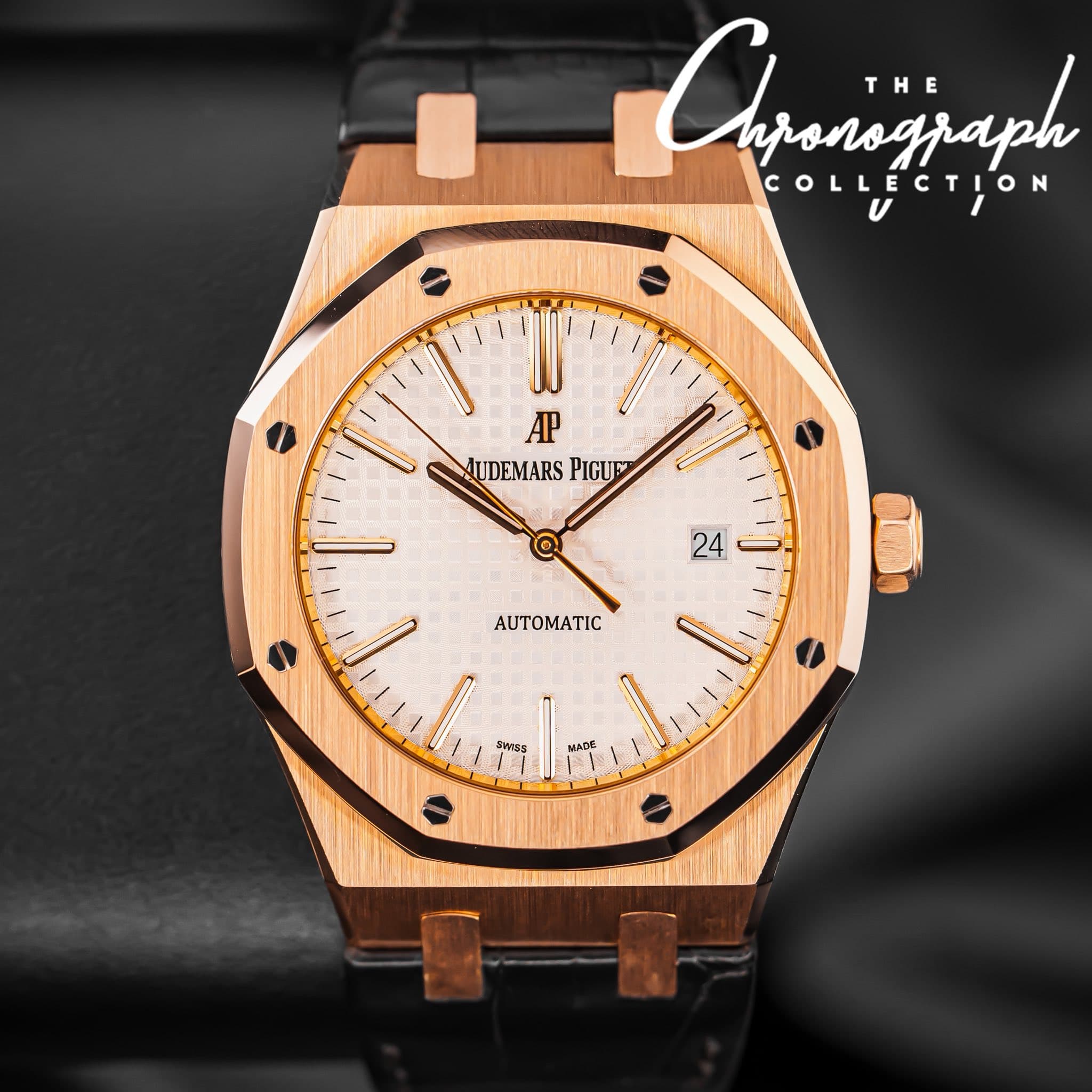 May be an image of wrist watch and text that says 'Oejarizjaph ΤΗ THE COLLECTION AP AUDEMARS MUDEMARSPIGL PIGUE 24 ΑΟΤΙ WSS NADE'