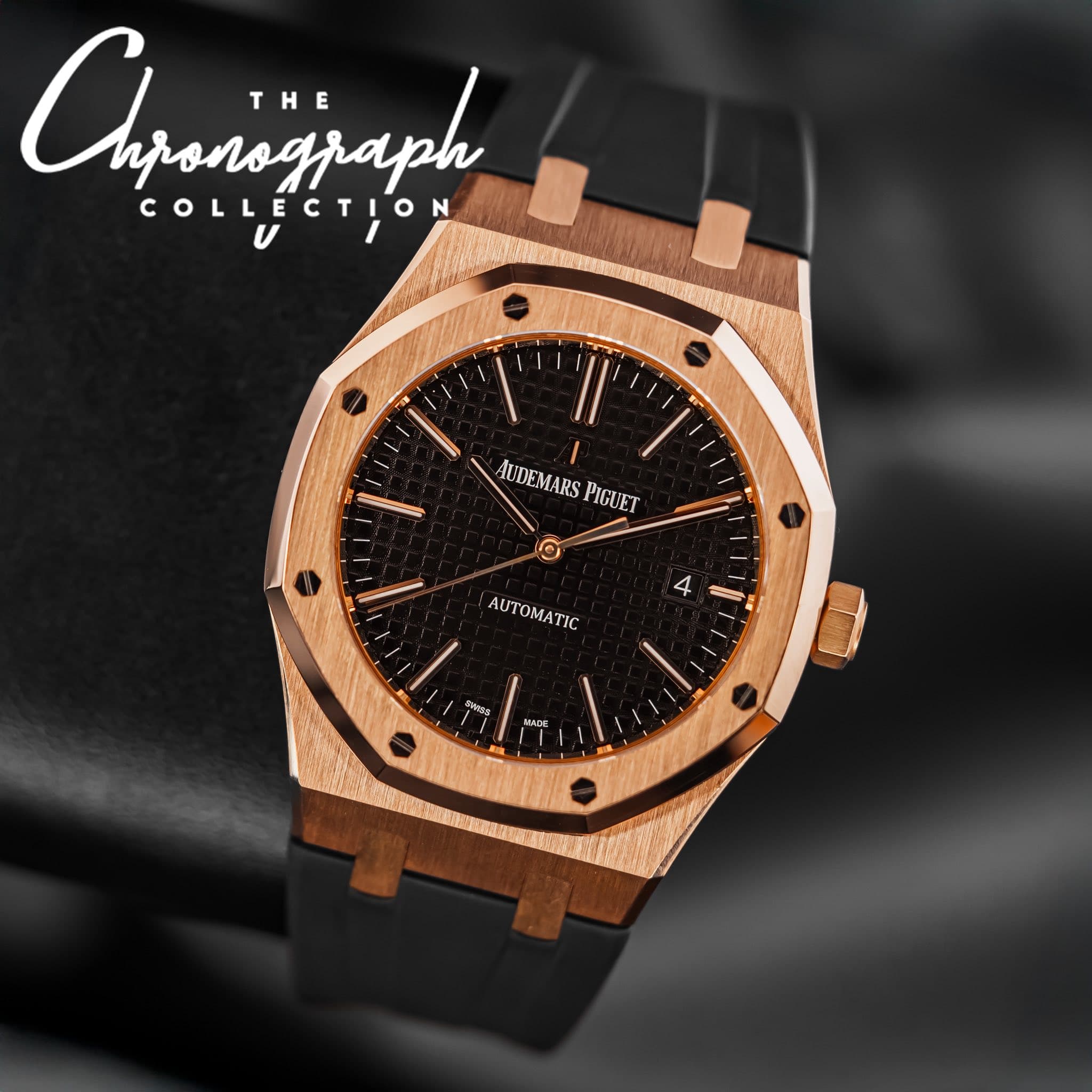 May be an image of wrist watch and text that says 'Ajanazjaph THE COLLECTION ١ AUDEMARS ARSPIGUET PIGUET O 4 AUTOMATIC'