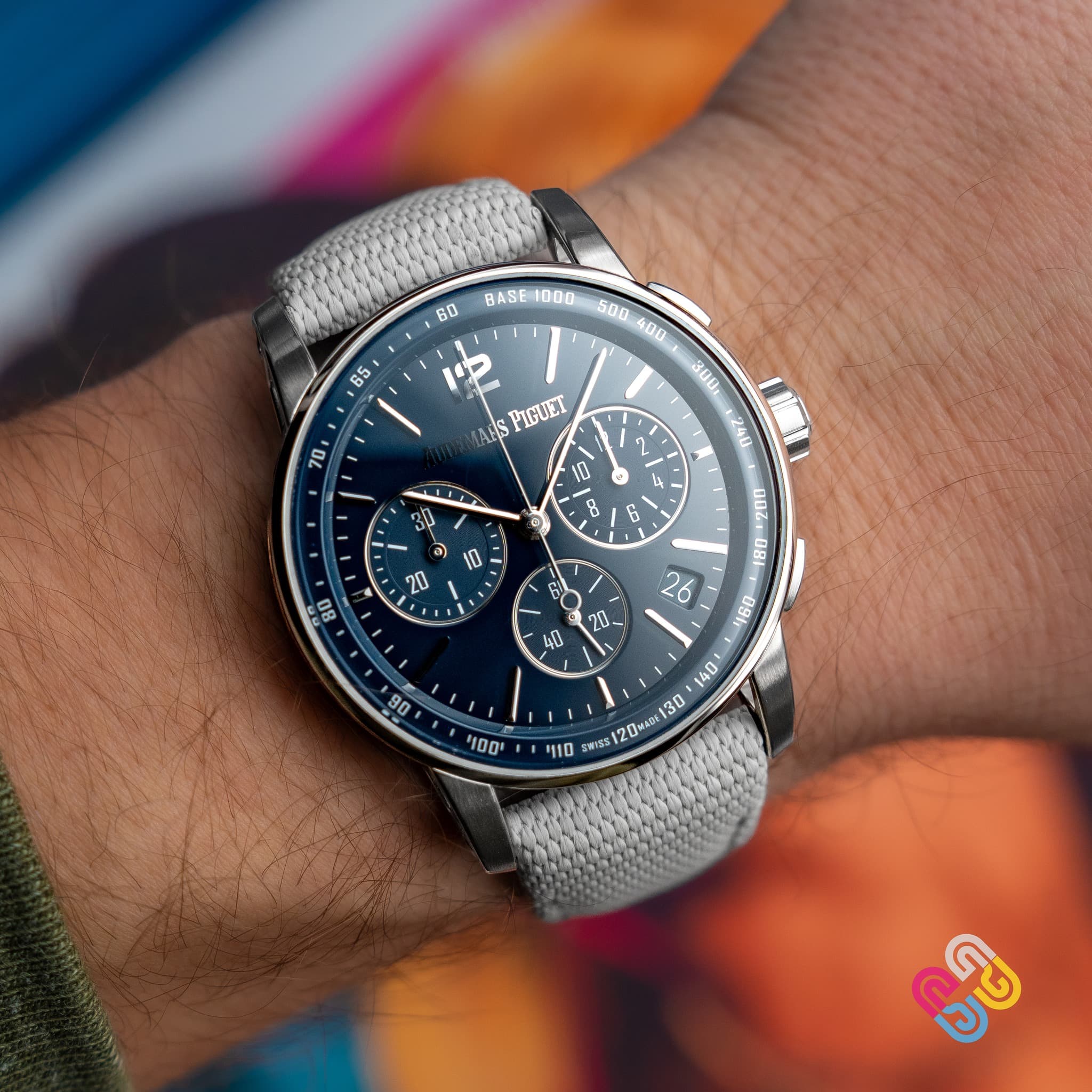 May be an image of wrist watch and text that says 'BASE BASE1000 N AES PIGUET یا ٦ ن٦ 3X ل D 1 6 o ن 26 한 b မီ $120Mxo 110 3B'