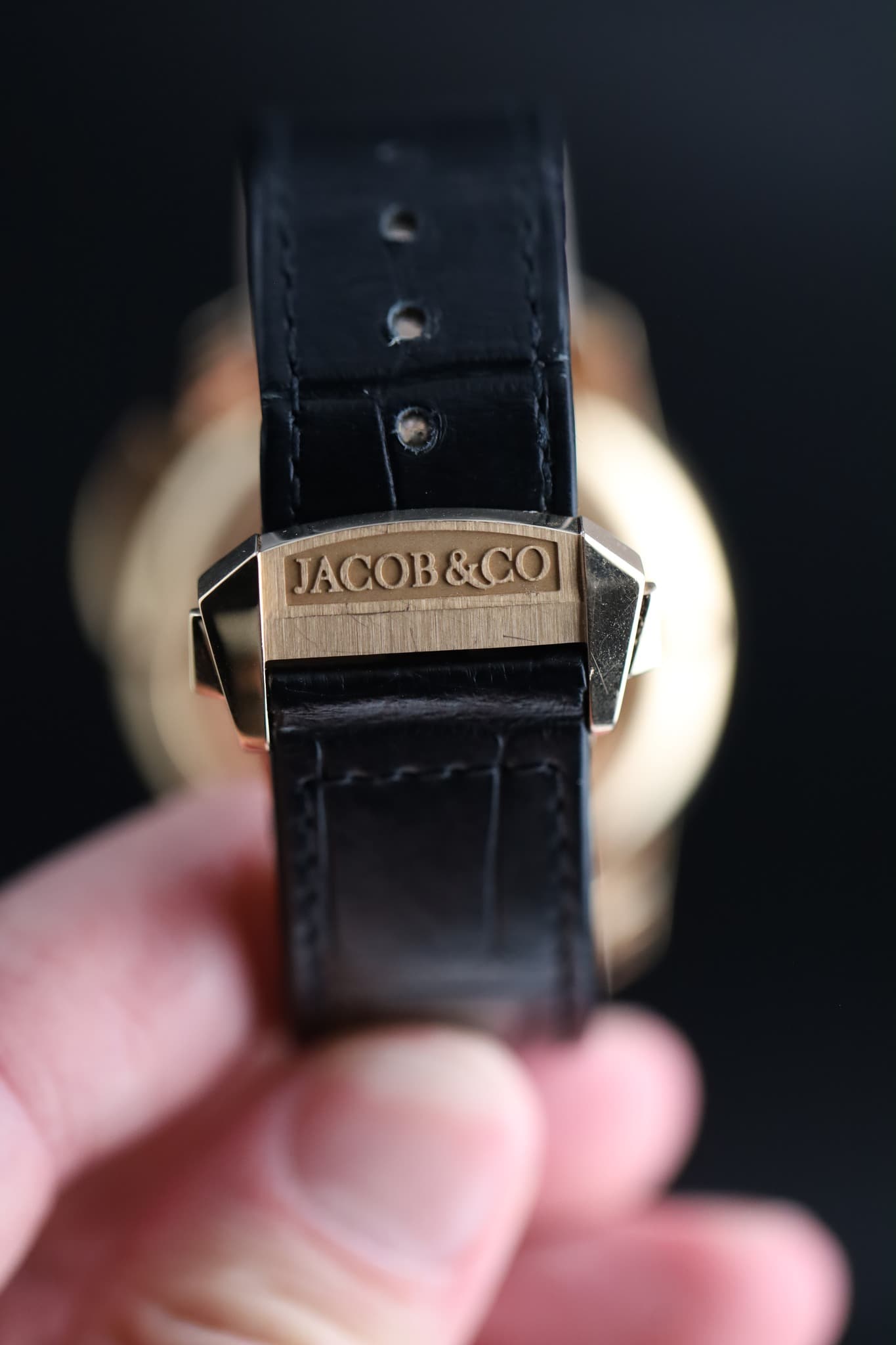 May be an image of leather, wrist watch and text