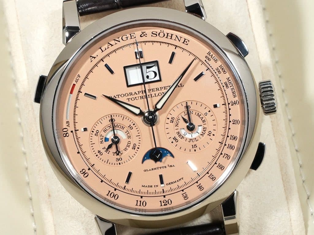 May be an image of wrist watch and text that says 'শ৮ LANGE よ SÖHNE A. 5 ATOGRAPH TOURE ILLO PERPET L ممعطلع 400 0o00 OO0 080 ION PISS ร AB 80 SUN MON SAT TUE 10 E 0E41 K 학 א…