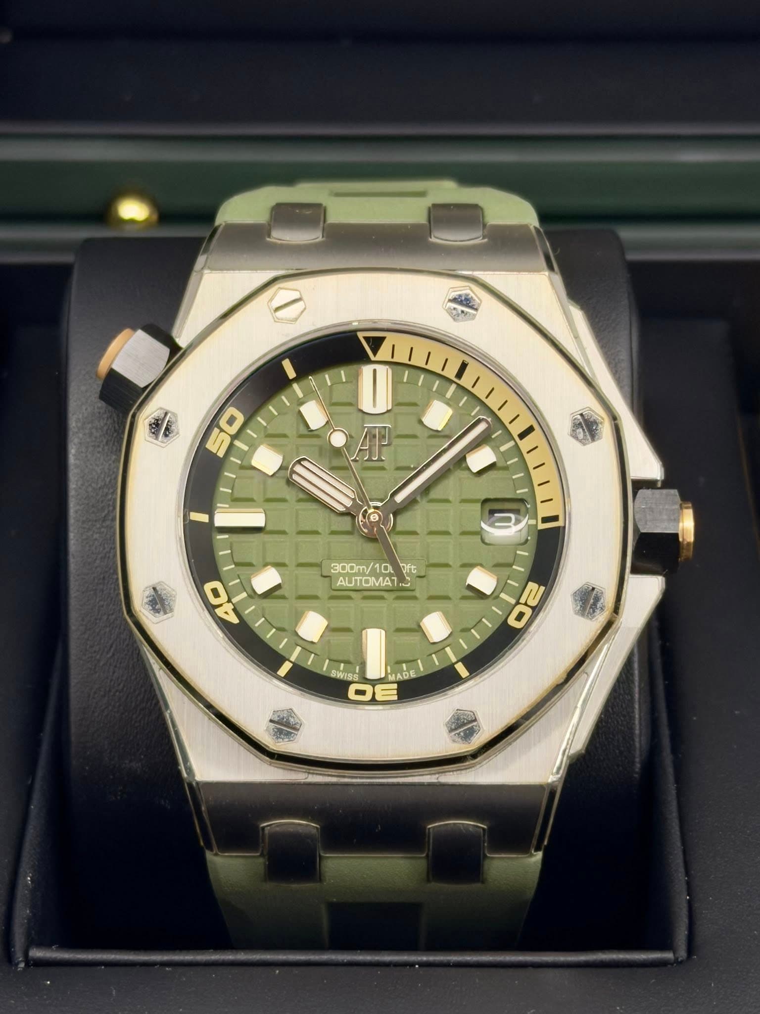 May be an image of wrist watch and text that says '50 0 AP 300m/10 AUTOMAT 40 20 DE P OE'