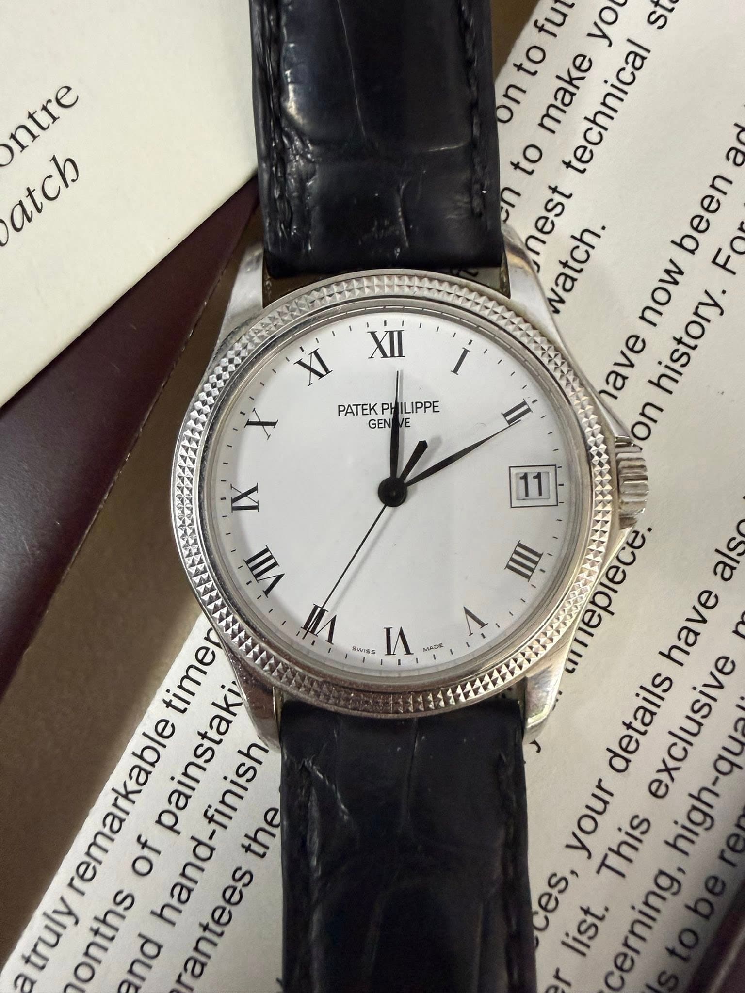 May be an image of wrist watch and text that says 'ontre atch XI XII i X PATEKP PATEKPHILIPPE ILIPPE GEN E II fut yo st to όη make make technical to ad حل nest watch now been Fo…