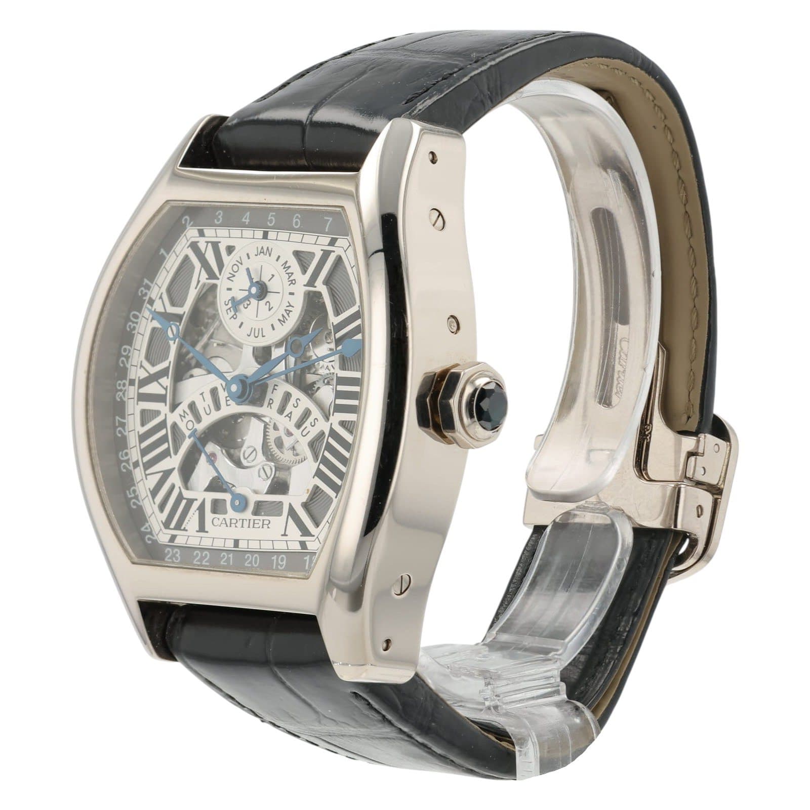 May be an image of wrist watch and text that says 'JAN Οι AR 31 30 4 MAY JUL MID O 26 CARTIER 口商商口 23_22212019 19'