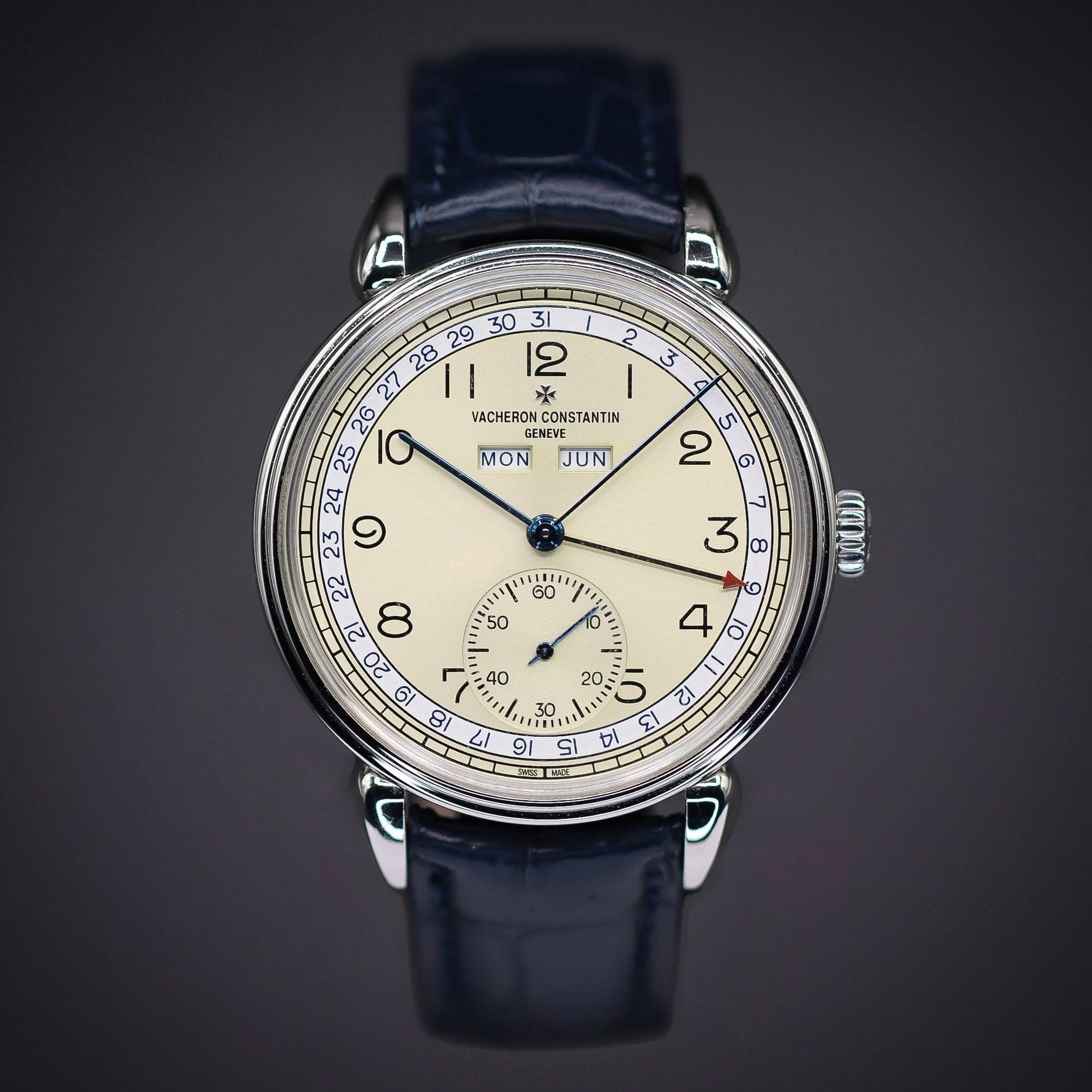 May be an image of wrist watch and text that says ' I و 23 22 VACHERON VACHERONCONSTANTIN CONSTANTIN GENEVE MON JUN R 60 50 1m CONpOAN L1 40 B ل1 30 9 心 91 15 dI ผ'
