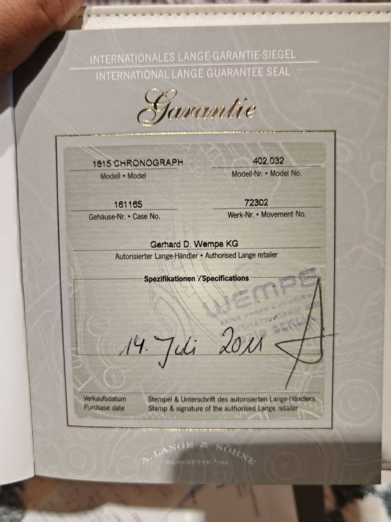 May be an image of text that says 'INTERNATIONALES ERNATIONALESLANGEGARANTESIEGEL LANGE GARANTIE LANGE-GARANTIE-SIEGEL SIEGEL INTERNATIONAL LANGE GUARANTEE SEAL Jarentie 1815…