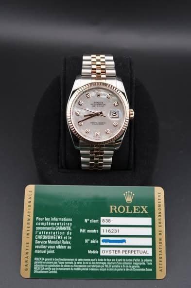 May be an image of wrist watch and text that says 'ជ င ROLEX AA ቤ 5 3 0 5 « e N° client 838 Pour les informations complémentaires concertant GARANTIE tion CHRONOMETRE Service…