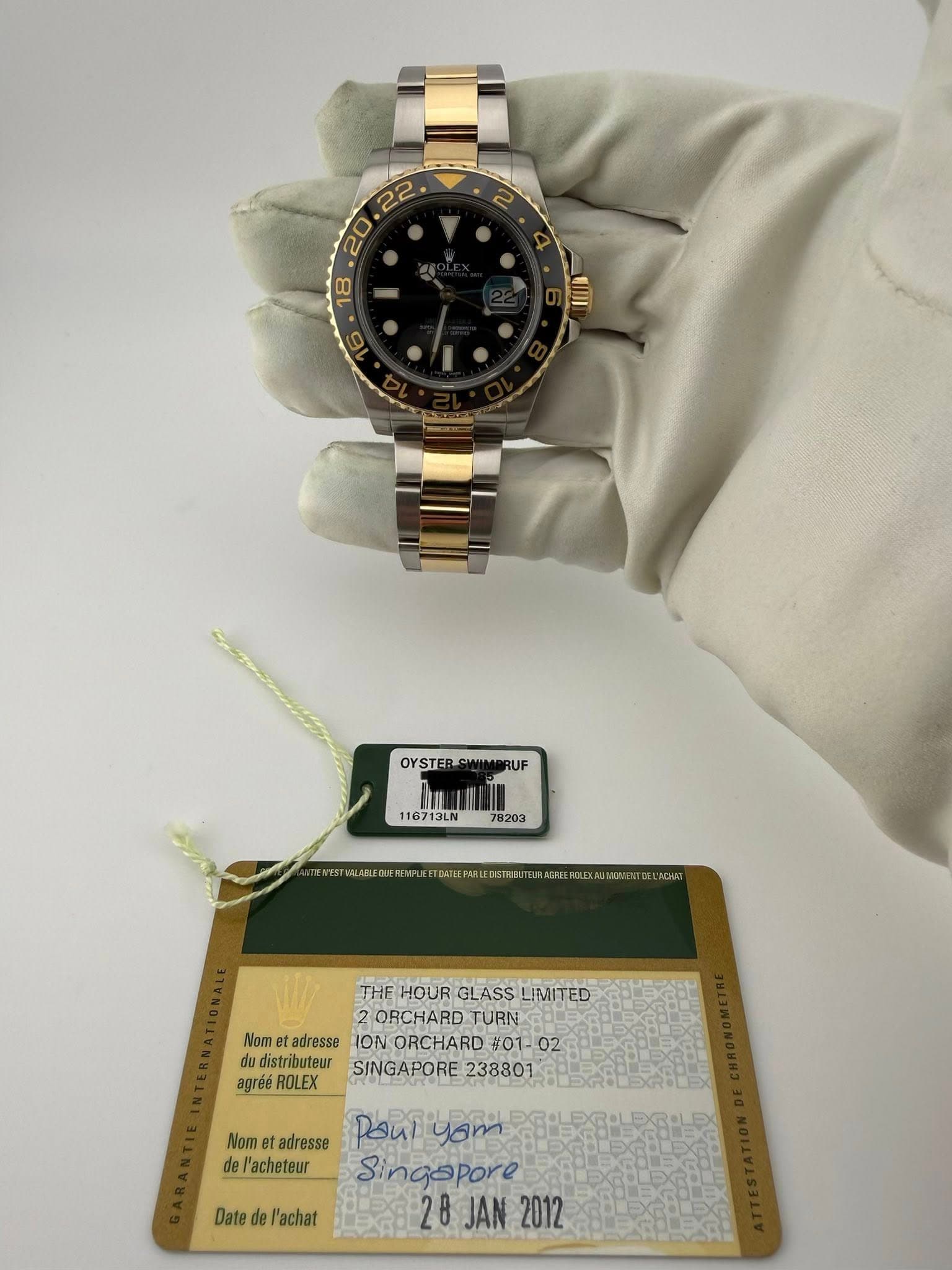 May be an image of wrist watch and text that says ' OYSTER OYSTER_SIMIMBRUF nn 116713LN 78203 THE HOUR THEHOURGLASSLIMITED HOURGLASS GLASS LIMITED ORCHARD 2ORCHARDTURN TURN Nom et…