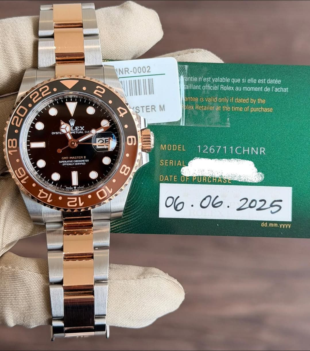 May be an image of wrist watch and text that says 'NR- rantie n'est valable que elle est datée taillant officiel Rolex moment de l'achat LEX EX LE 4 STER M OYSTE antee validanly…