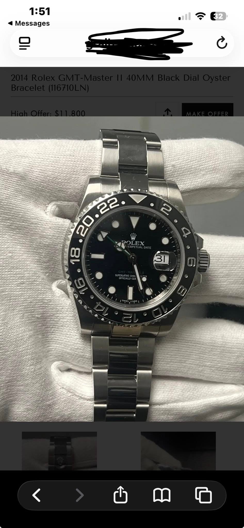 May be an image of wrist watch and text that says '1:51 Messages 20.22 D '