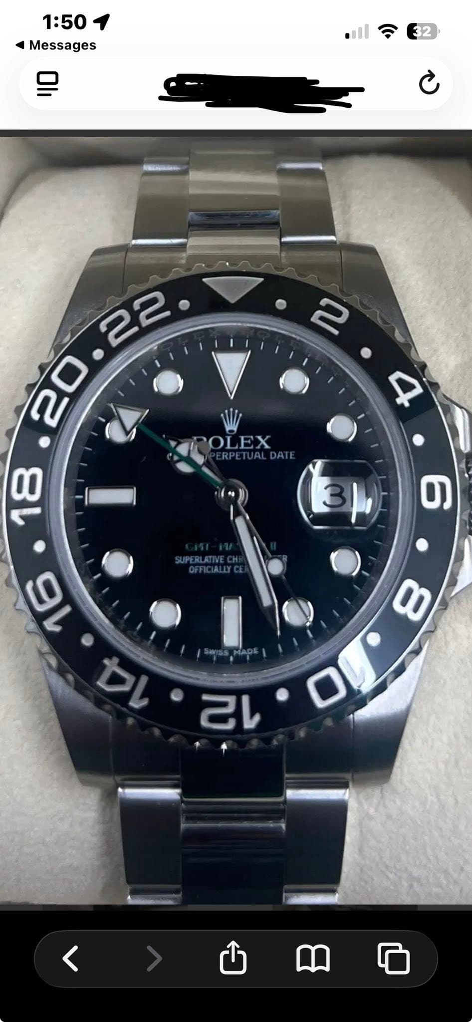May be an image of wrist watch and text that says '1:50 Messages POLEX eA ウ ۱ 21 00'