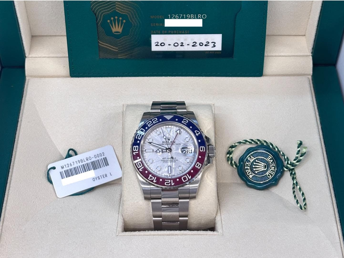 May be an image of wrist watch and text that says '1267 26719BLRO RO 監有 2 4 ብ M126719BLRO-0002 RO 0002 M1267 OYSTER L ส. T0 SA ም き ENIO'