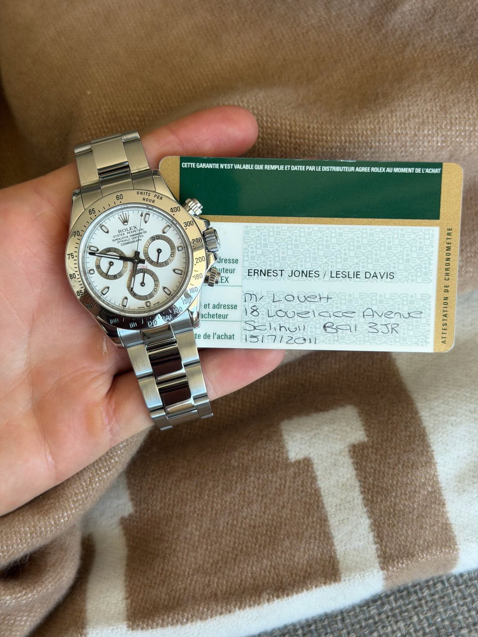 May be an image of wrist watch, ticket stub and text that says '60 毎質175 KOлα พมีงล CETTE GARANTIE EST VALABLE QUE REMPLIE DATEE MTAMUAMUAUU PARLE DISTRIBUTEUR AGREE ROLEX…