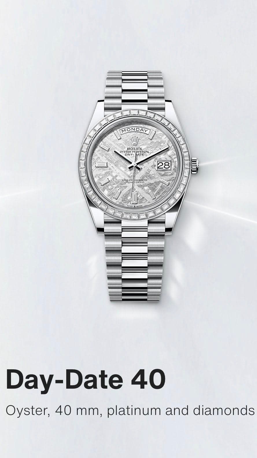 May be an image of digital watch and text that says 'MONDAY MONDAY L SIERPT ROLEX STERPT ERPEOETO PET LATE 1 DAY ATE L CC L 전혜선 ህርይሞክ 28 E מנוח Day-Date Day- Date 40 Oyster, 40…