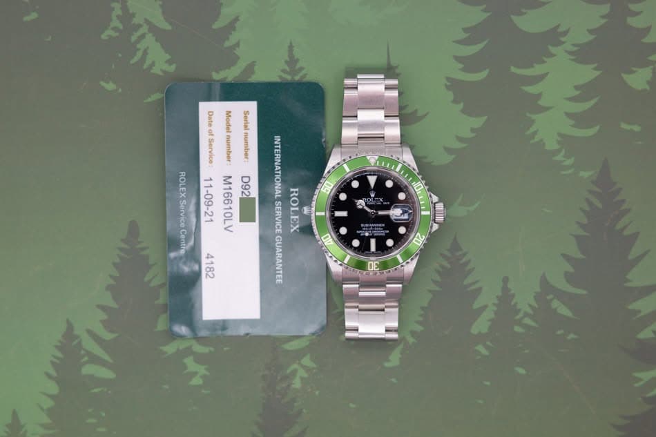 May be an image of wrist watch and text that says 'Date tg 우림 Model papop4 Serial ofs Service 어 IS number: number ROLEXSeviceContre Centre ROLEX Service 11-09-21 M16610LV D92…