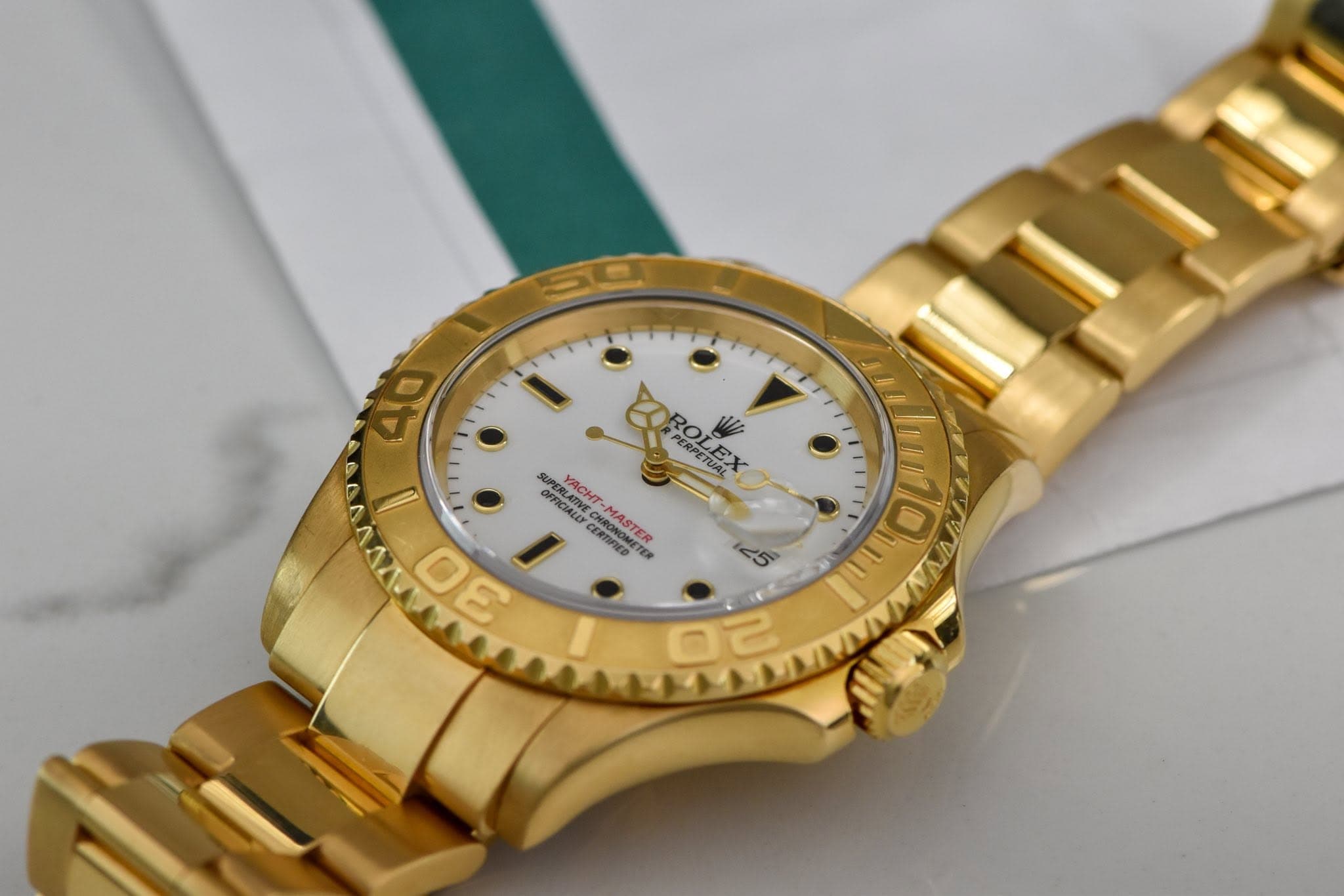 Rolex Yacht Master Black Mother of Pearl Dial Automatic 18K Yellow Gold Oysterlock Bracelet Men's Watch 16628BMSO, photo 5