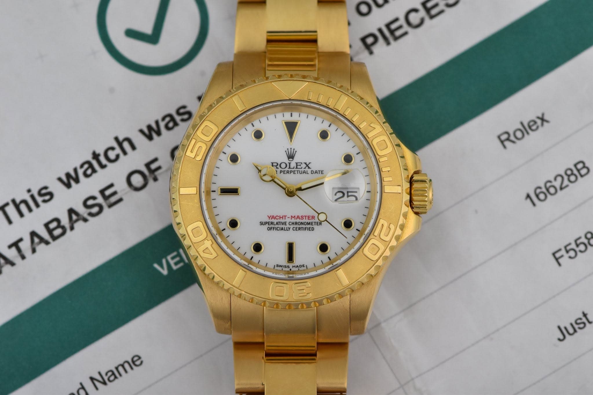 May be an image of wrist watch and text that says 'PIECE PIECE ι ROLEX EX PERPETUAL DATE watch BAΣEOB watch OF was 50 TABASE This VEI 40 YACHT MASTER OFFICIALLY YACHT-MASTER…