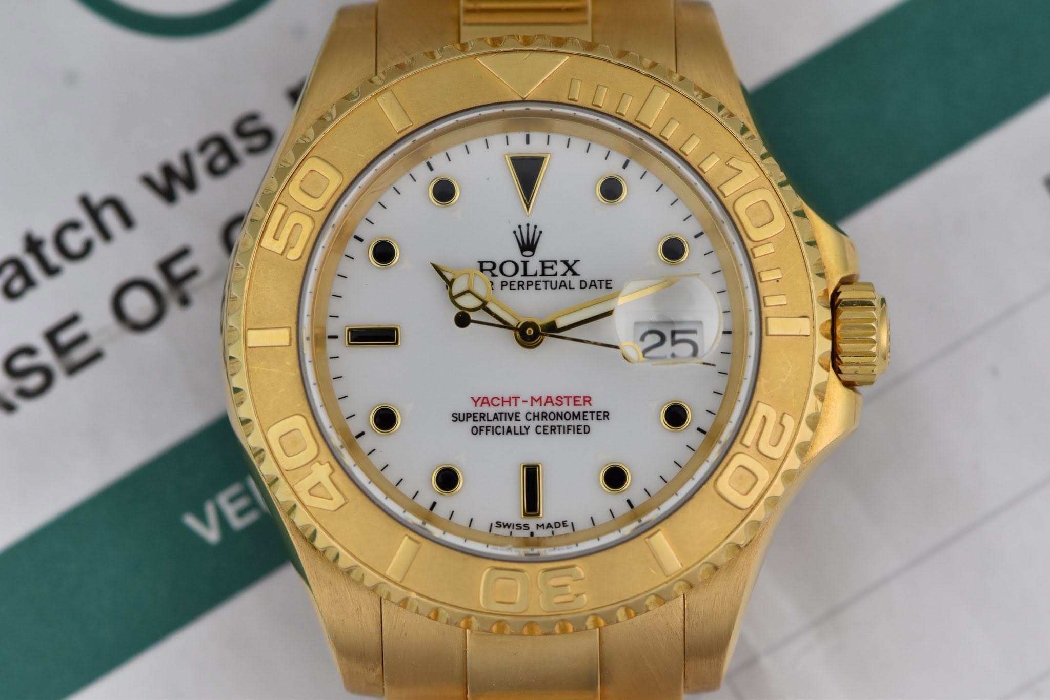 Rolex Yacht Master Black Mother of Pearl Dial Automatic 18K Yellow Gold Oysterlock Bracelet Men's Watch 16628BMSO, photo 6