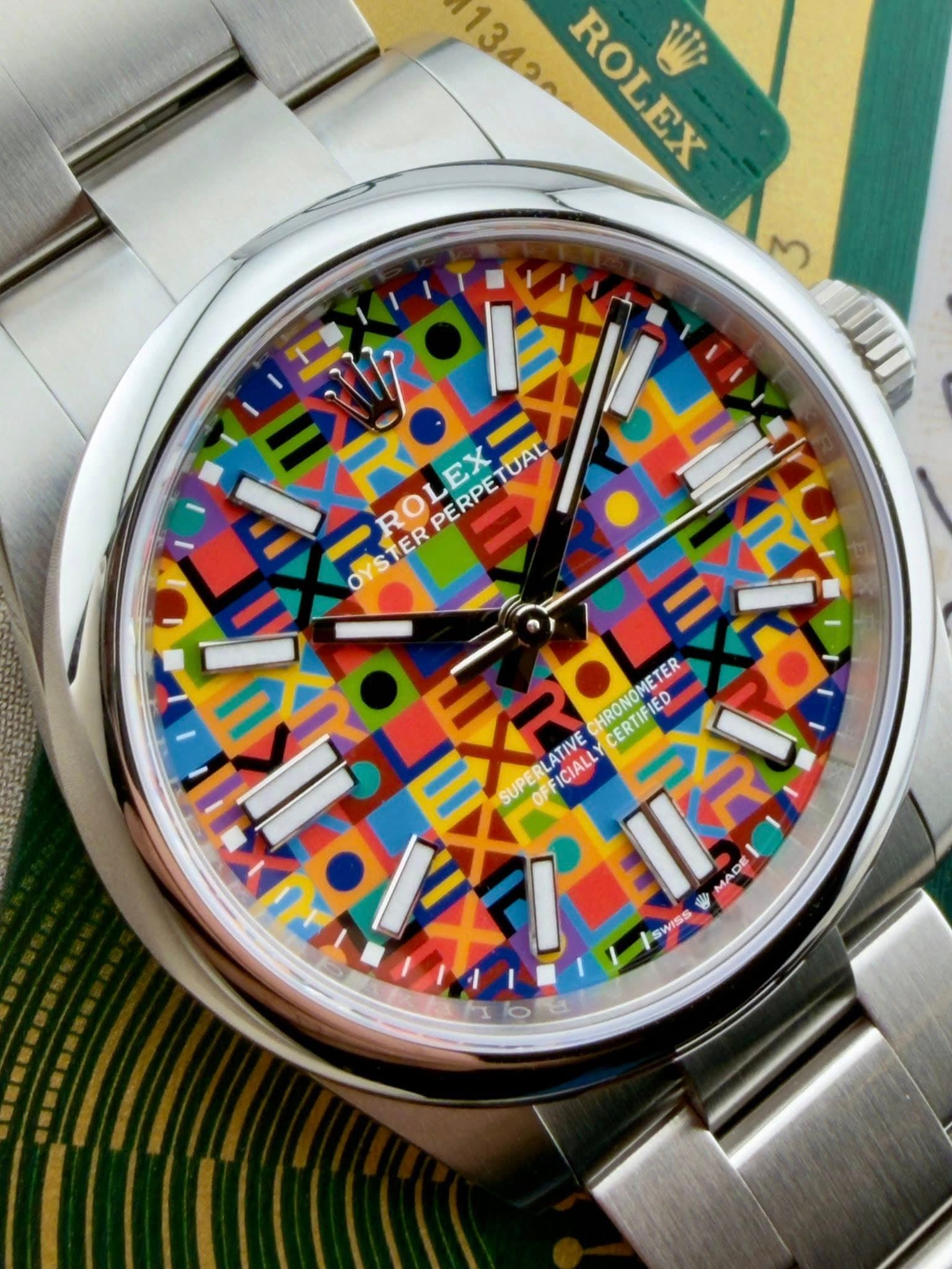 May be an image of wrist watch and text that says ' ROLEX ROLEX TP i ROLEX TERPERPETUAL ER EX ROL UAL YSTER اال o lExn HRONOMETER TER IED LATIVE नि SWISS ERTIFI ICIALL ADI'