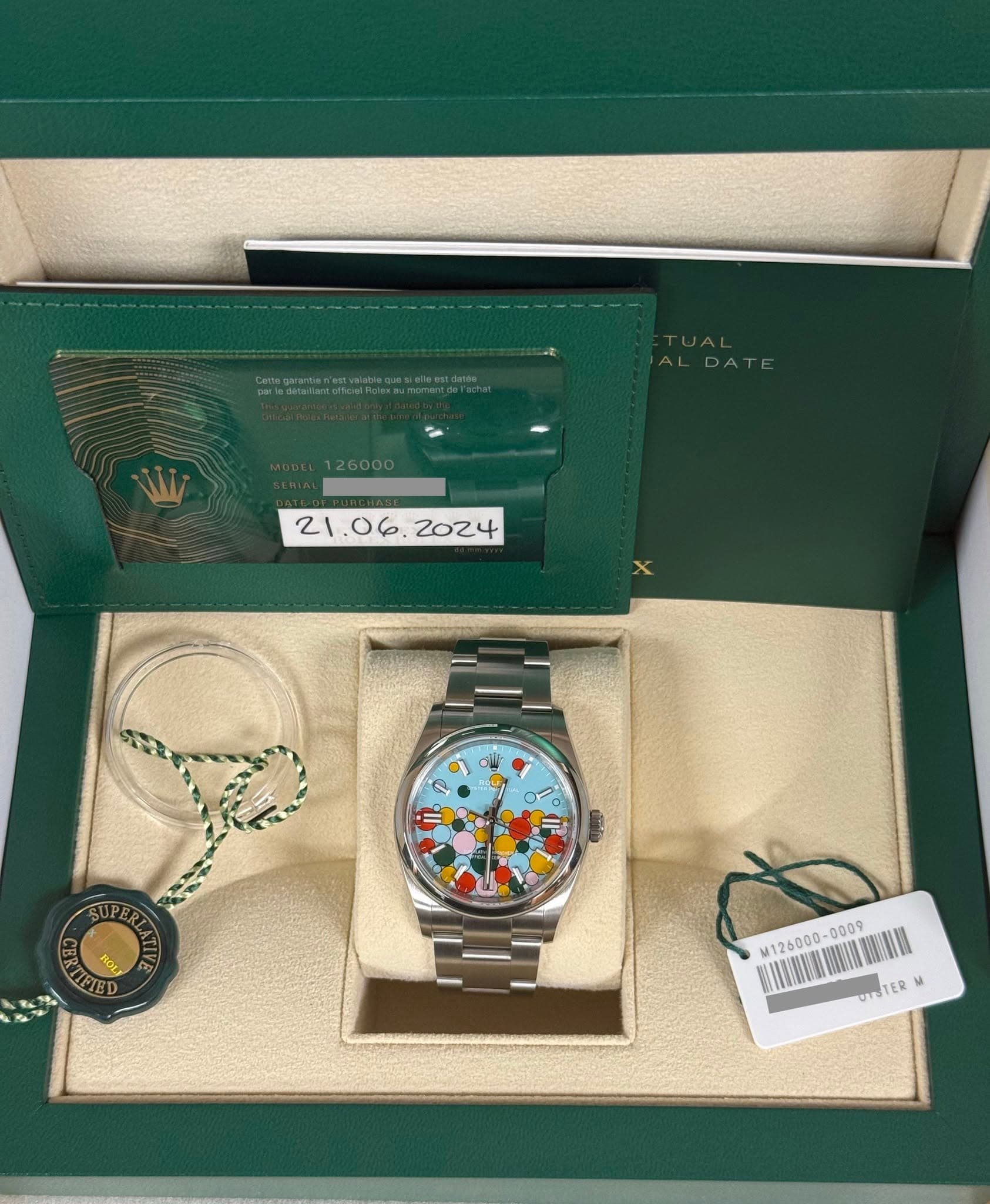 May be an image of wrist watch and text that says 'ALDATE . 2O24 TIFTE ROLI TSTER'
