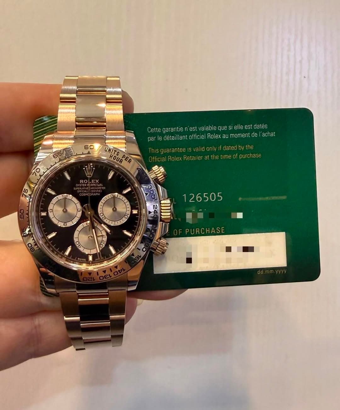 May be an image of wrist watch and text that says '50 Cettegarantie Cete.acaeteae stvalabiequesi elleestdatée par ledétailiantofficiel Rolex vrleallalialalalaccne exaumomentde acna…