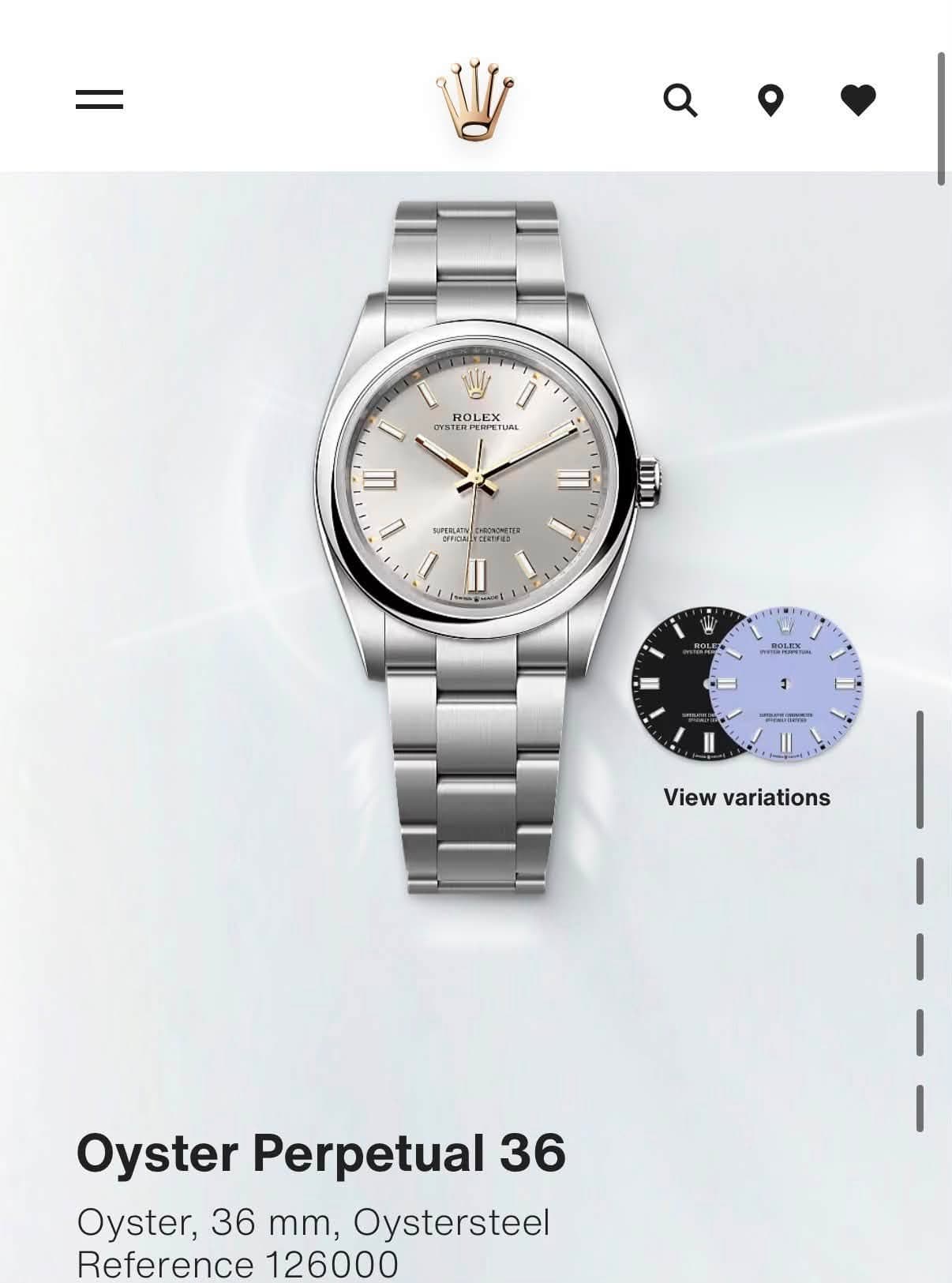 May be an image of wrist watch and text that says 'ROLEX BALPY OYSTE DYSTERP ERPERPETUA ERPE ERPETUA FUAL LAL ١ 11 SPERATY E mn SOLET গর 2E20 View variations Oyster Perpetual 36…
