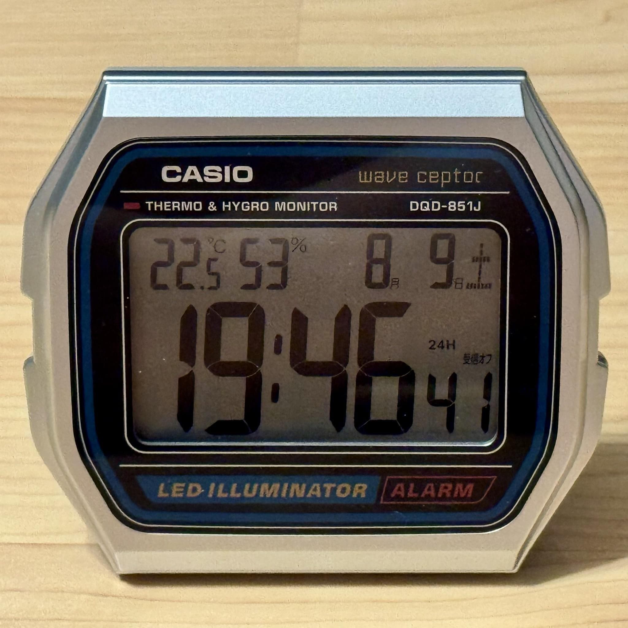 Casio DQD-851J-8JF Japan Exclusive A158-inspired Alarm Desk Clock Thermometer Hygrometer BRAND NEW image