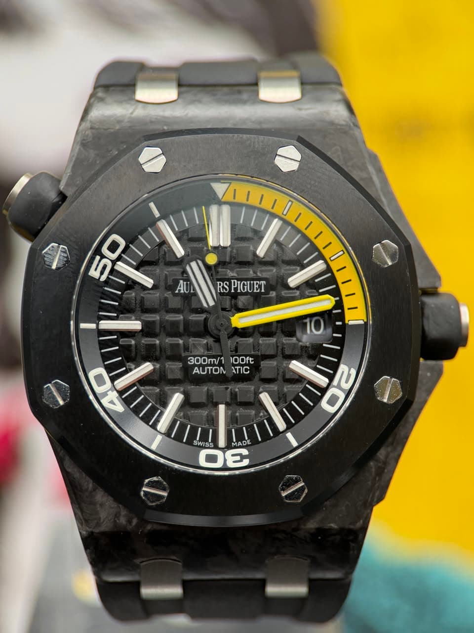 May be an image of wrist watch and text that says 'AU RSPIGUET RS PIGUET 0 O 300m/1100ft 300m/1 OOft AUTON ATIC E WISS SWISS D0 MΑΣ 7'