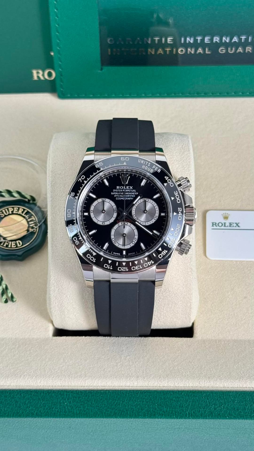 May be an image of wrist watch and text that says 'TIE INTERNATI ATIONAL GUAR RO ROL EALAL SUP UPERLATA ERLATT 80 نقدن FIED 90 UNITS HOUR UNITSP PER O 200 မ ๓ 160 E 110 טעם -ល E…